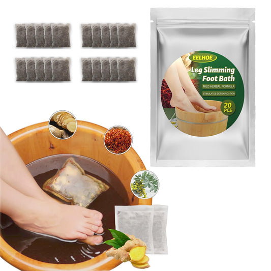 20PCS Lymphatic Drainage Ginger Foot Soak, Detox Foot Care Spa Relaxation for Muscles, Foot Pain Relief, Enhance Immunity and Improve Sleep - Natural Mugwort Herb Foot Soak, Leg Slimming Foot Bath Bag