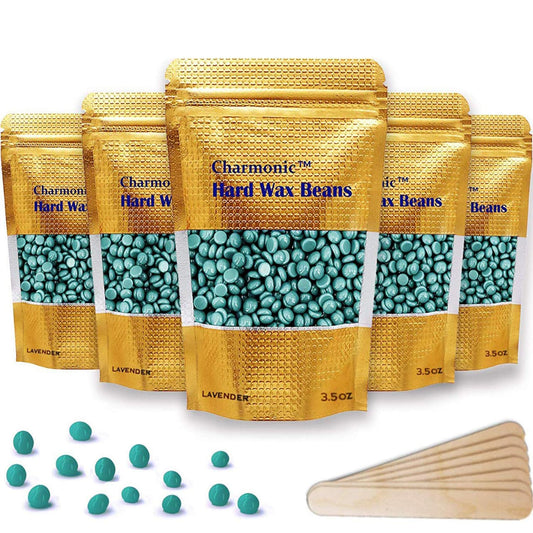 1.1 lb/ 500g Wax Beads, 17.5 Oz Hard Wax Beads, Hard Waxing Beads for Face, Eyebrow, Brazilian, Legs, Body and Bikini Hair Wax Removal, Wax Beans, at Home Waxing Kit for Women & Men (5 Packs)